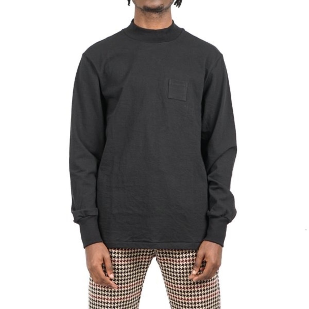 Aime Leon Dore Dimebag Long Sleeve Mockneck Shirt Black Vintage Wash Small